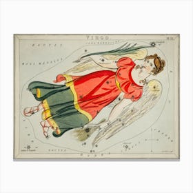 Sidney Hall’s (1831), Astronomical Chart Illustration Of The Virgo Canvas Print