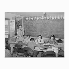 Schoolchildren At The Fsa (Farm Security Administration) Farm Workers Camp Caldwell, Idaho By Russell Lee 1 Canvas Print