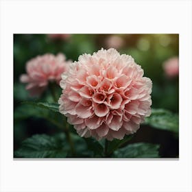 Pink Dahlia Flower Canvas Print