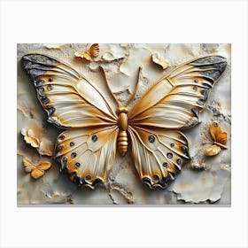 Beautiful Butterfly 3d Relief Canvas Print