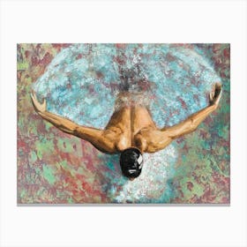 Butterfly Swimmer with Black Cap Canvas Print