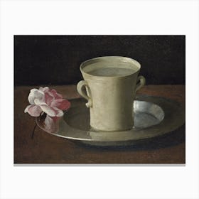 A Cup Of Water And A Rose, Francisco de Zurbarán Canvas Print