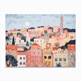 Barcelona Painting Landscape Canvas Print