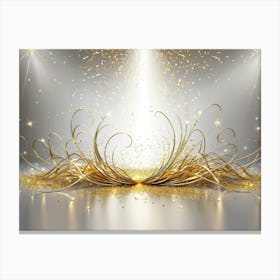 Christmass style sparkling silver gold background 3 Canvas Print