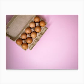 Eggs On A Pink Background 1 Canvas Print