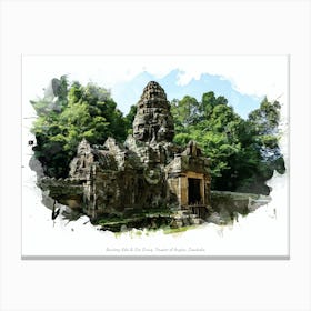 Banteay Kdei & Sra Srang, Temples Of Angkor, Cambodia Canvas Print