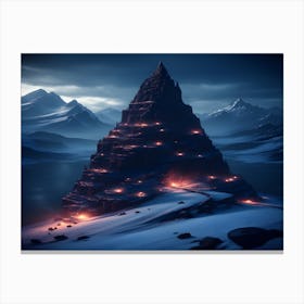 Mountain In The Snow Canvas Print