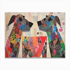 Patchwork Dogs - Two Dogs Canvas Print