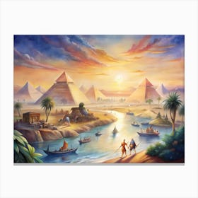 Egypt At Sunset Canvas Print