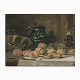 Peaches And Jug Canvas Print