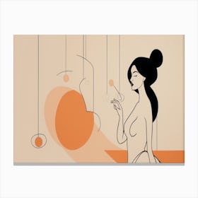 Woman Smoking Canvas Print