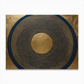 Gold And Blue Circle Canvas Print