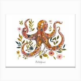 Little Floral Octopus 1 Poster Canvas Print