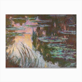 Water Lilies Setting Sun, Claude Monet Canvas Print