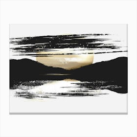 Black And White Abstract Painting 23 Canvas Print