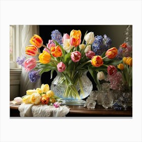 Tulips In Vase Canvas Print