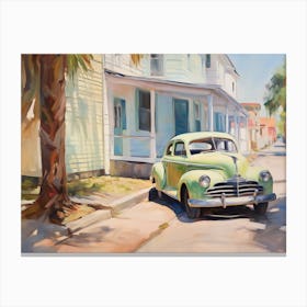 Old Car On The Street Canvas Print