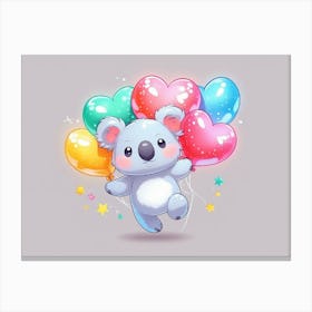 Koala With Balloons Canvas Print