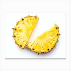 Pineapple Slice Isolated On White Background Canvas Print