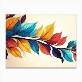 Beautiful Illustration of Colorful Leaves 2 Canvas Print