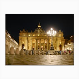 St Peter'S Basilica Night Shot Canvas Print