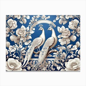 Two Peacocks Canvas Print