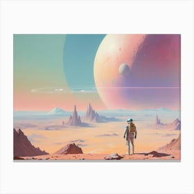 Space Landscape vintage retro sci-fi art 1 Canvas Print