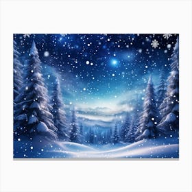 Banner Featuring A Majestic Winter Landscape Blanketed By Pristine Snow Where Magic Snowflakes Gen Canvas Print