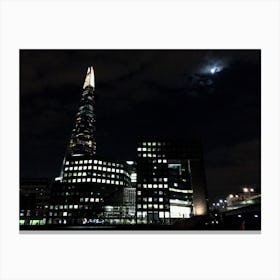 London Shard At Night From the River (UK Series) Canvas Print