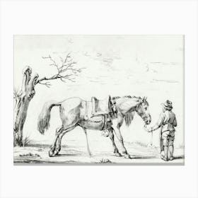 Rider Standing Next To Horse, Jean Bernard Canvas Print