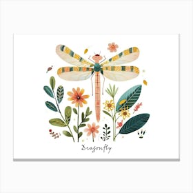 Little Floral Dragonfly 2 Poster Canvas Print