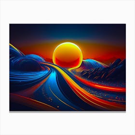 Desert Highway Abstract Canvas Print