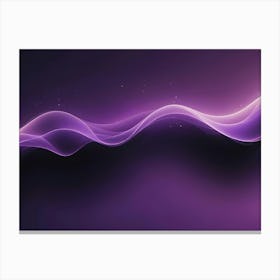 Abstract Digital Image Of Glowing Purple Lines Forming A Wavy Pattern On A Dark Background With A Subtle Sparkle Effect Canvas Print