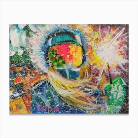 Magical Winter Nights With Glittering Sparklers Canvas Print