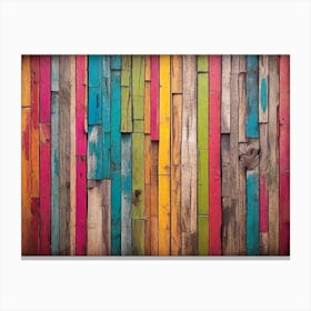 Colorful wood plank texture background 17 Canvas Print