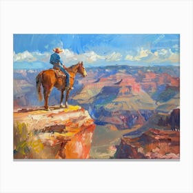 Cowboy In Grand Canyon Arizona 2 Canvas Print