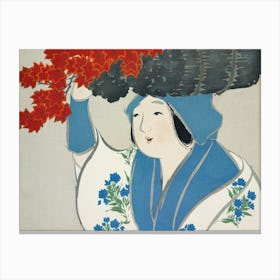 Woman From Momoyogusa Flowers Of A Hundred Generations, Kamisaka Sekka Canvas Print