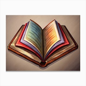 Open Book With Colorful Pages Canvas Print