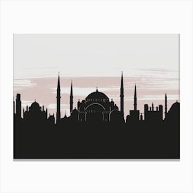 Silhouette Of Istanbul Canvas Print