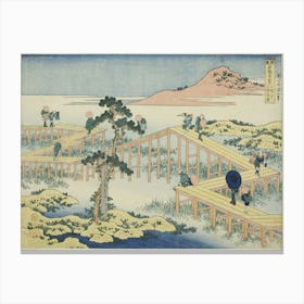 An Ancient Picture Of The Eight Part Bridge In Mikawa Province, Katsushika Hokusai Canvas Print