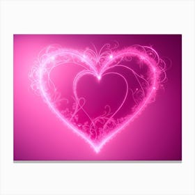 A Glowing Pink Heart Vibrant Horizontal Composition 87 Canvas Print
