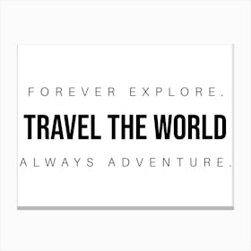 Travel The World Typography Word Canvas Print