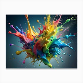 Abstract Colorful Paint Explosion Canvas Print