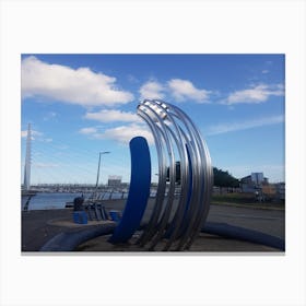 Sculpture on Swansea Marins Canvas Print