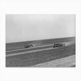 Tractor Farming On 4900 Acre Ranch Near Ralls, Texas By Russell Lee Canvas Print