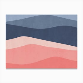 Pink And Blue Waves Canvas Print