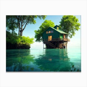Tree House In The Water Canvas Print