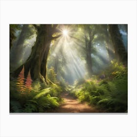 Forest Path Paintings Art Print Canvas Print