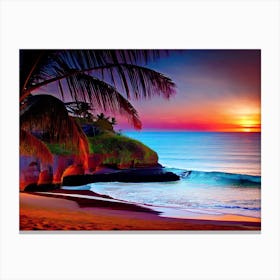 Sunset On The Beach 655 Canvas Print