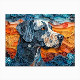 Great Dane Paper Quilling Dog Portrait II Canvas Print